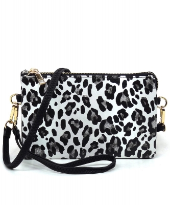 Leopard Crossbody Bag Clutch Wristlet AD3102 SNOW LEOPARD